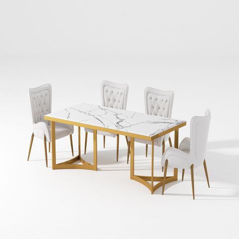 5 Pieces Modern Dining Table Set For Room Refresh | Free Shipping within Cheap Modern Dining Table Free Delivery